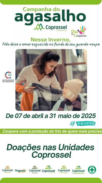 Unidades Coprossel jÃ¡ estÃ£o recebendo doaÃ§Ãµes para a Campanha do Agasalho 2025